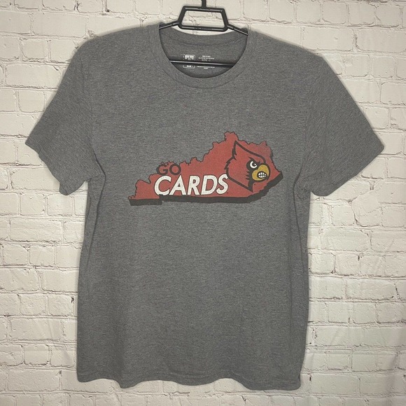 Louisville Cardinals Go Cards TShirt Mens M Gray University T - Picture 1 of 4
